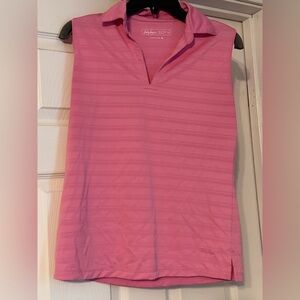 Lady Hagen Size Medium Sleeveless Collared Pink Golf Tennis Tank Top Hydro-Dri